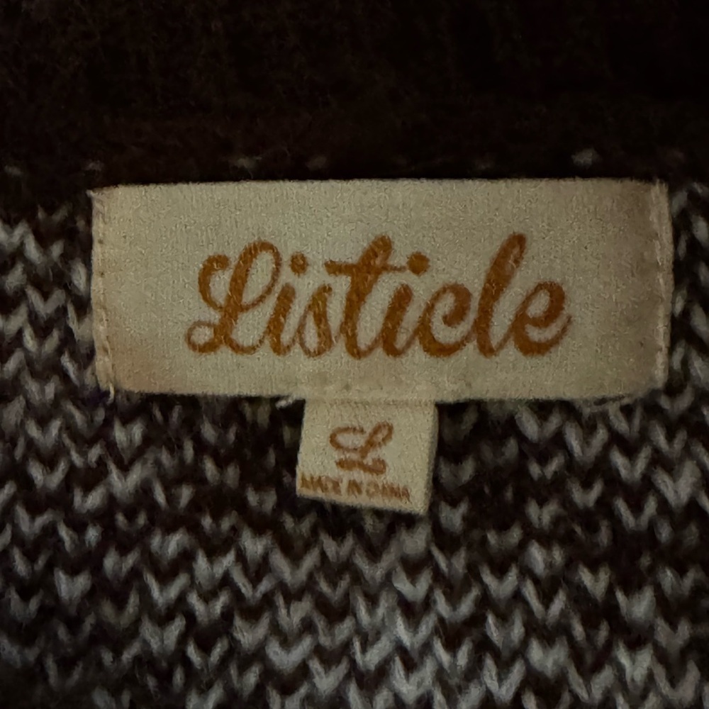 Listicle  Brown and Cream Crewneck Sweater - Picture 5 of 9